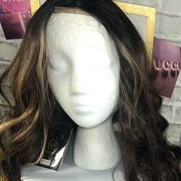 Chocolate Brown/Caramel Long/Curls - Lace Front No Bangs - NAYASA - Picture 1 of 4